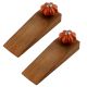 2 Pieces Orange Crackle Melon Ceramic Wooden Door Stopper